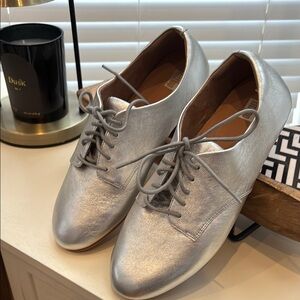 Silver Women's Oxford Shoes